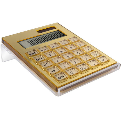 LUXE GOLD MIRRORED ACRYLIC CALCULATOR WITH STAND