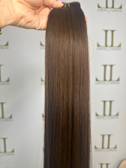 Chocolate Brown Flat Weft 50g 24-26” *SALE*