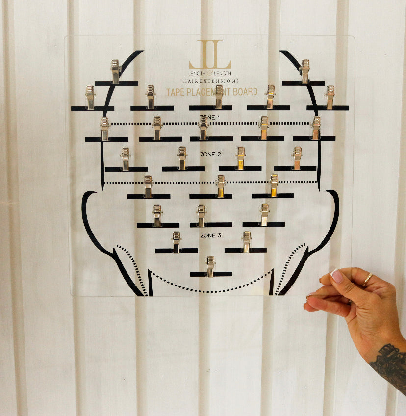 Tape in shop hair extensions diagram